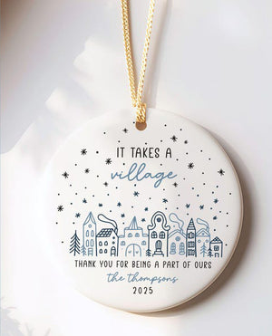 It Takes a Village Personalized Thank You Ornament Custom Thank You Gifts for Teacher Appreciation Gift for Nanny Caregiver Gift Babysitter