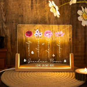 Custom Grandmas Garden Night Light: Unique Gifts for Grandma,Birth Flower Lamp,Moms Garden Night Lamp,Bedroom Night Lamp,Mothers Day Gifts