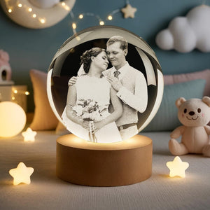 Personalized Crystal Ball Night Light Custom Photo Keepsake