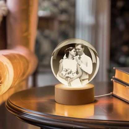 Personalized Crystal Ball Night Light Custom Photo Keepsake