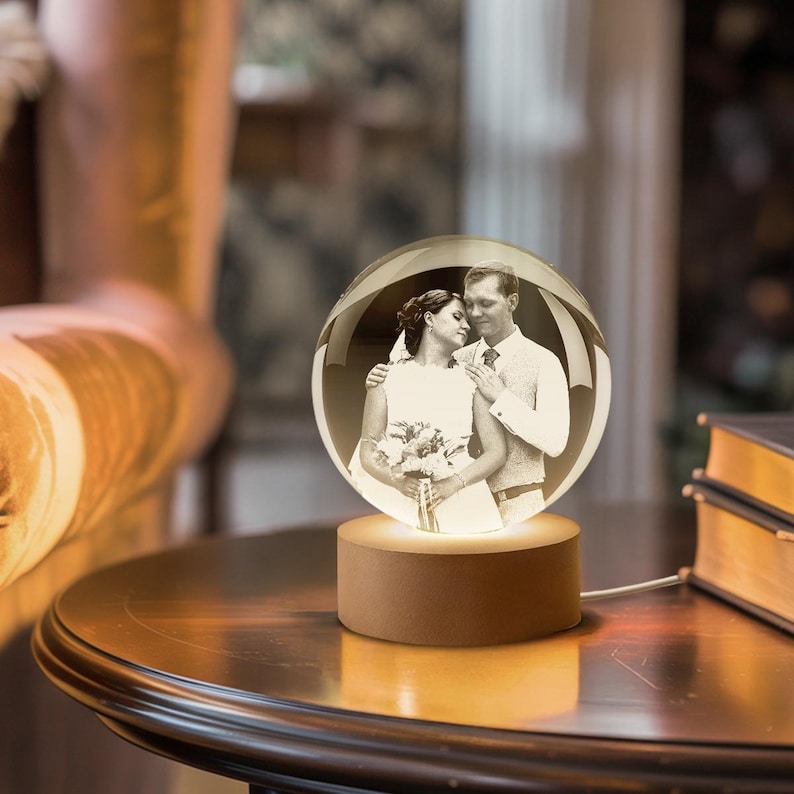 Personalized Crystal Ball Night Light Custom Photo Keepsake