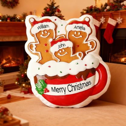 Personalized Christmas Pillow Doll,Custom Gingerbread Ornament Pillow,Family Photo Pillow,Unique Christmas Toy,Christmas Ornament Party Gift