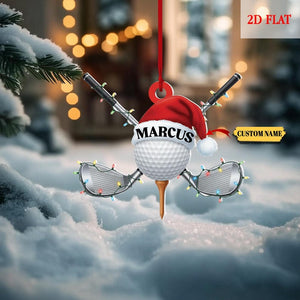 Personalized Golf 2d Flat Acrylic Ornament, Golfer Christmas Ornament, Golf Lover Ornament, Gift For Golf Players, Golf Club Ornament