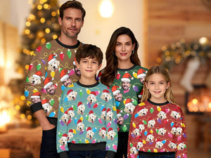 Custom Christmas Ugly Sweater,Personalize Face Sweatshirt,Funny Sweatshirt for Family/Friends,Christmas Ugly Sweater Party Christmas Gifts