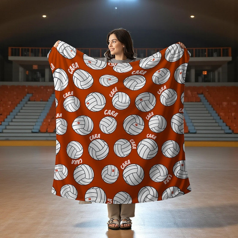 Personalized Volleyball Blanket: Custom Team blanket ,Minky or Sherpa Fleece