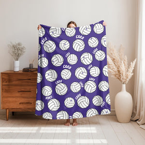 Personalized Volleyball Blanket: Custom Team blanket ,Minky or Sherpa Fleece