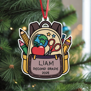 Personalized Kid School Backpack Ornament: Custom Keepsake for Student, Class of 2025