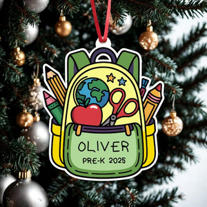Personalized Kid School Backpack Ornament: Custom Keepsake for Student, Class of 2025