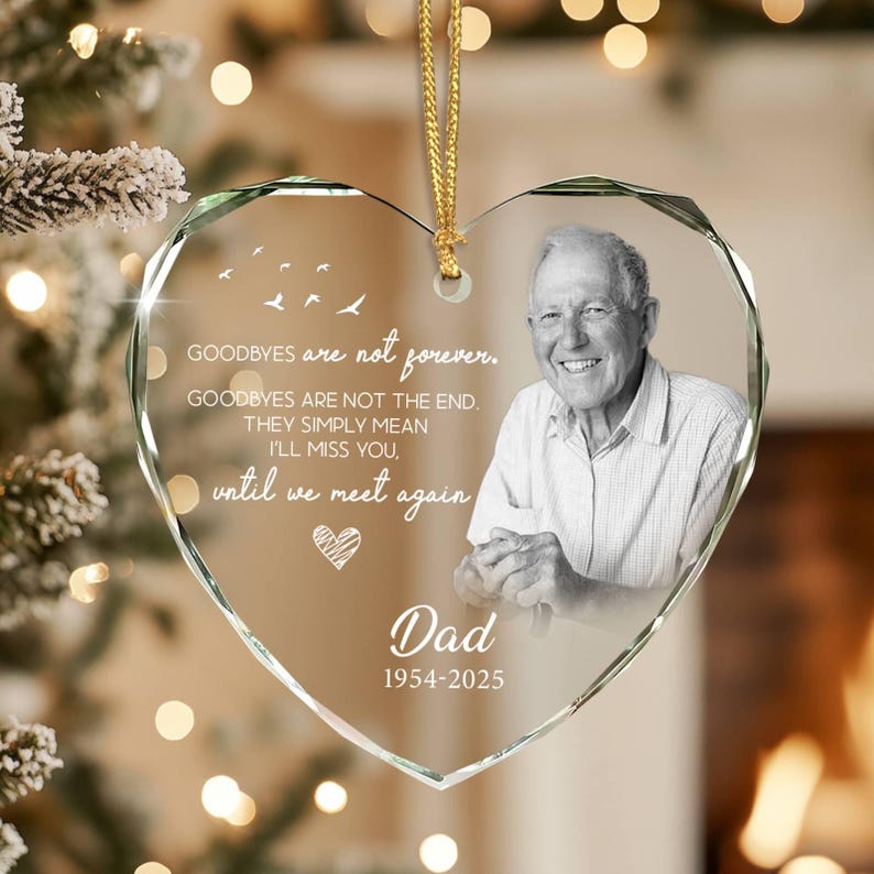 Dad Memorial Christmas Ornament: Glass Remembrance Keepsake