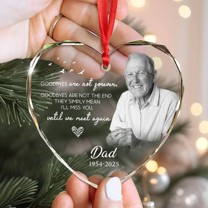 Dad Memorial Christmas Ornament: Glass Remembrance Keepsake
