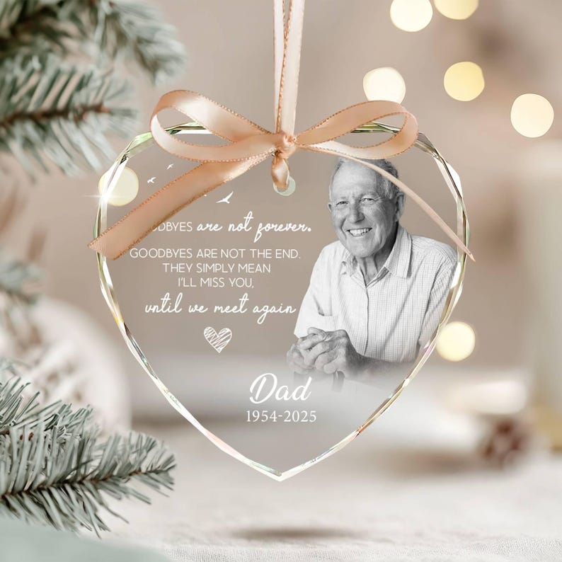 Dad Memorial Christmas Ornament: Glass Remembrance Keepsake
