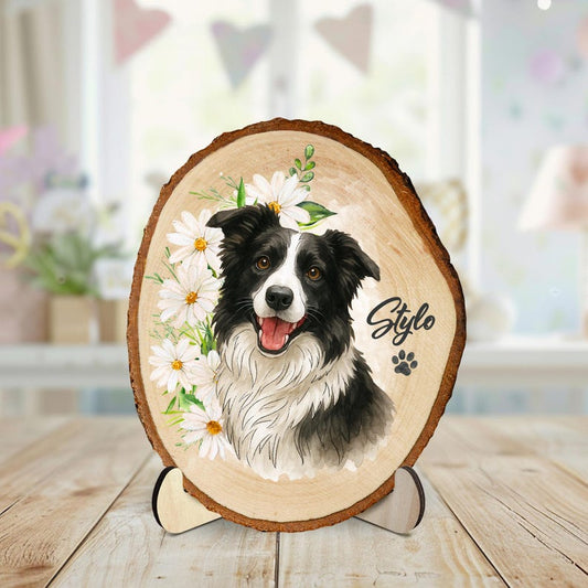Dog Portrait Wooden Hanging, Custom Pet Portrait Dog Memorial Gift, Cat Photo Wall Art, Pet Loss Sympathy Gift, Pet Loss Gift