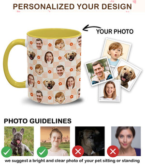 Custom Photo Mug with Faces for Family Friend Couple Pet Lovers, Personalized Cup with Photo, Custom Mug Photo, Custom Coffee Cup