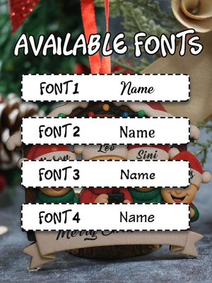 Custom Text Christmas Decorations, Personalized Christmas Tree Decorations, Customizable 1-4 Names Ornaments, Home Decor, Christmas, Family