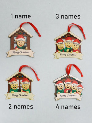 Custom Text Christmas Decorations, Personalized Christmas Tree Decorations, Customizable 1-4 Names Ornaments, Home Decor, Christmas, Family