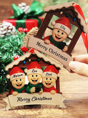 Custom Text Christmas Decorations, Personalized Christmas Tree Decorations, Customizable 1-4 Names Ornaments, Home Decor, Christmas, Family