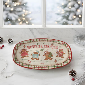 Custom Grandma's Favorite Cookies Plate, Personalized Gingerbread Christmas Plate, Grandkids Names, Grandma Gift, Christmas Gifts