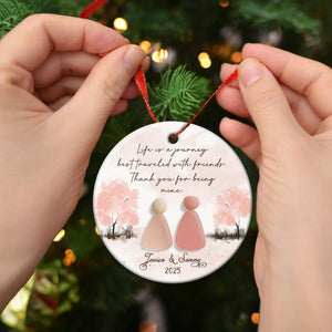 Personalized Sea Glass 2D Effect Print Ornament, Sea Glass Art, Timeless Friendship Keepsake, Friends Gift, Friends Christmas Ornament