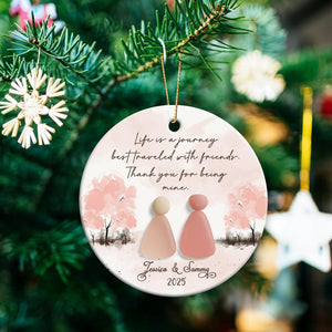 Personalized Sea Glass 2D Effect Print Ornament, Sea Glass Art, Timeless Friendship Keepsake, Friends Gift, Friends Christmas Ornament