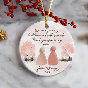 Personalized Sea Glass 2D Effect Print Ornament, Sea Glass Art, Timeless Friendship Keepsake, Friends Gift, Friends Christmas Ornament