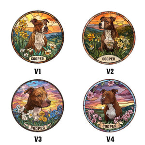 Custom Pet Portrait Stained Glass Suncatcher, Stained Glass Dog Memorial, Custom Dog Portrait from Photo, Pet Memorial Gift, Window hangings