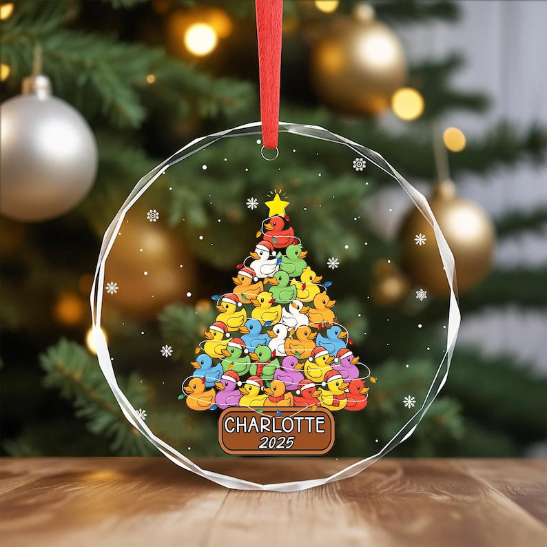 Personalize Christmas Duck Ornament, Rubber Duck Christmas Tree Ornament,  Cute Duck Ornament 2025, Christmas Tree Hanging Decor - Best Custom