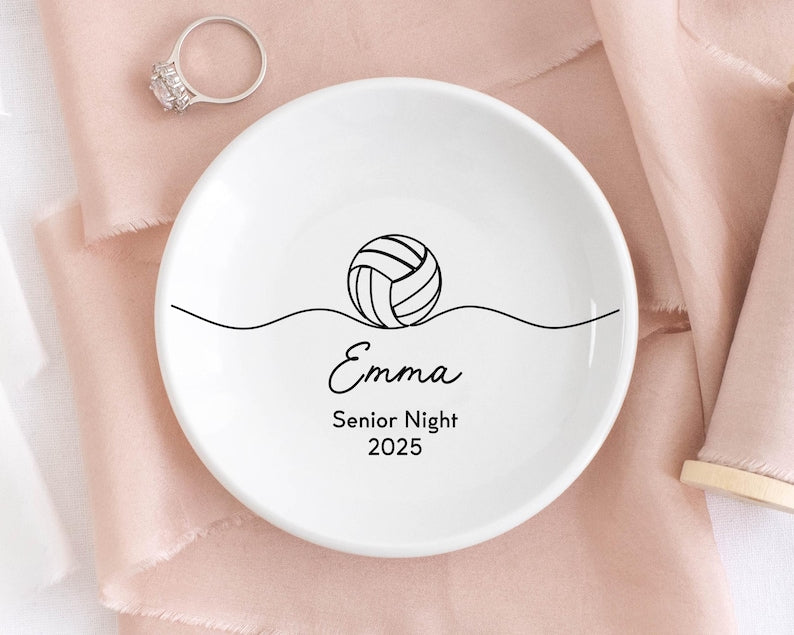 Custom Volleyball Gifts, Volleyball Senior Gifts, Volleyball Coach Gifts, Volleyball Jewelry Dish, Volleyball Team Gifts, Senior Night 2025