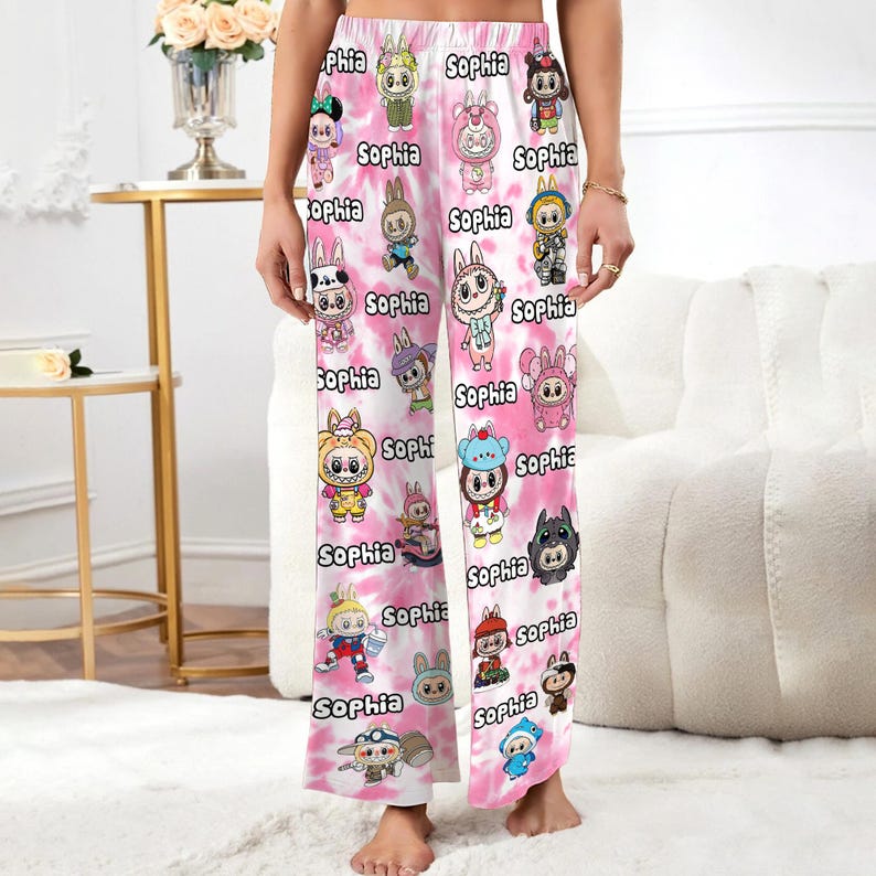 Custom Photo&Name Pajamas Pants: Personalized Monester Pajamas Bottom, Xmas Gift
