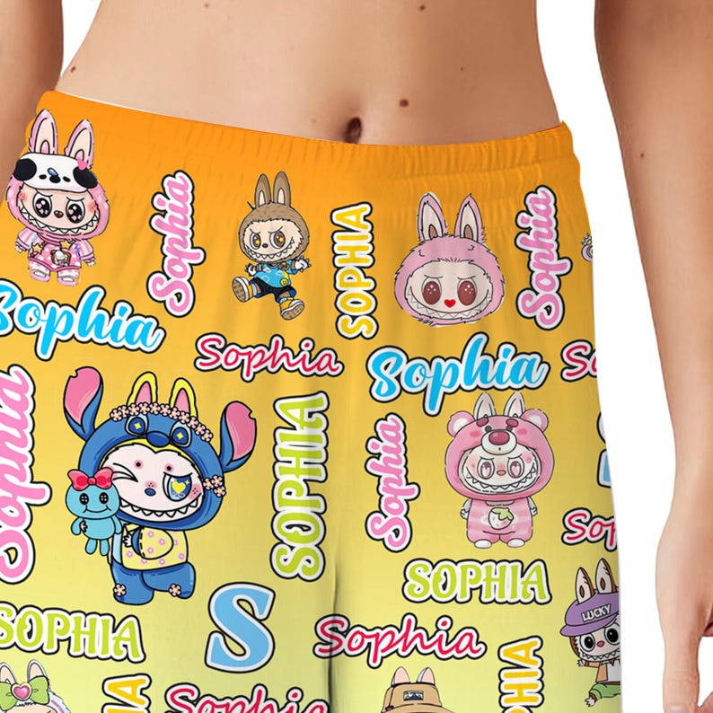 Custom Photo&Name Pajamas Pants: Personalized Monester Pajamas Bottom, Xmas Gift