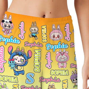 Custom Photo&Name Pajamas Pants: Personalized Monester Pajamas Bottom, Xmas Gift