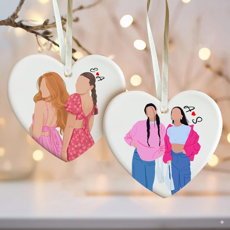 Personalized Besties Photo Ornament: Best Friend Christmas Gift