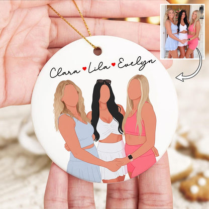 Personalized Besties Photo Ornament: Best Friend Christmas Gift