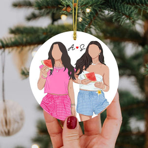 Personalized Besties Photo Ornament: Best Friend Christmas Gift