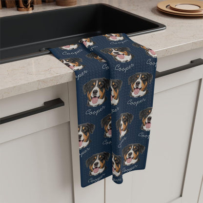 Personalized Kitchen Towel with Pet Photo & Name, Custom Pet Lover Gift, Custom Gift for Mom, Dog or Cat Mom Gift Idea