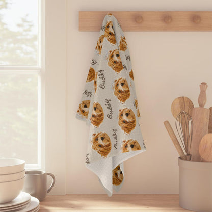 Personalized Kitchen Towel with Pet Photo & Name, Custom Pet Lover Gift, Custom Gift for Mom, Dog or Cat Mom Gift Idea
