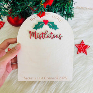 Personalized Baby s First Christmas DIY Footprint Sign, Custom Newborn Handprint Art, Baby Shower Gift, Holiday Memory Board