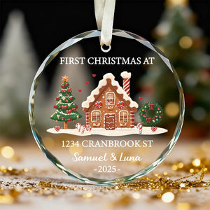 Personalized New Home Ornament, Custom First Christmas At New Home Gift, New Home Favors, Glass Keepsake, Christmas Gifts