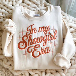 EMBROIDERED Showgirl Era Shirt, Showgirl Life Tee for Fan, In My Showgirl Era Sweatshirt for Concert, Podcast Shirt, Country Music Fan Shirt