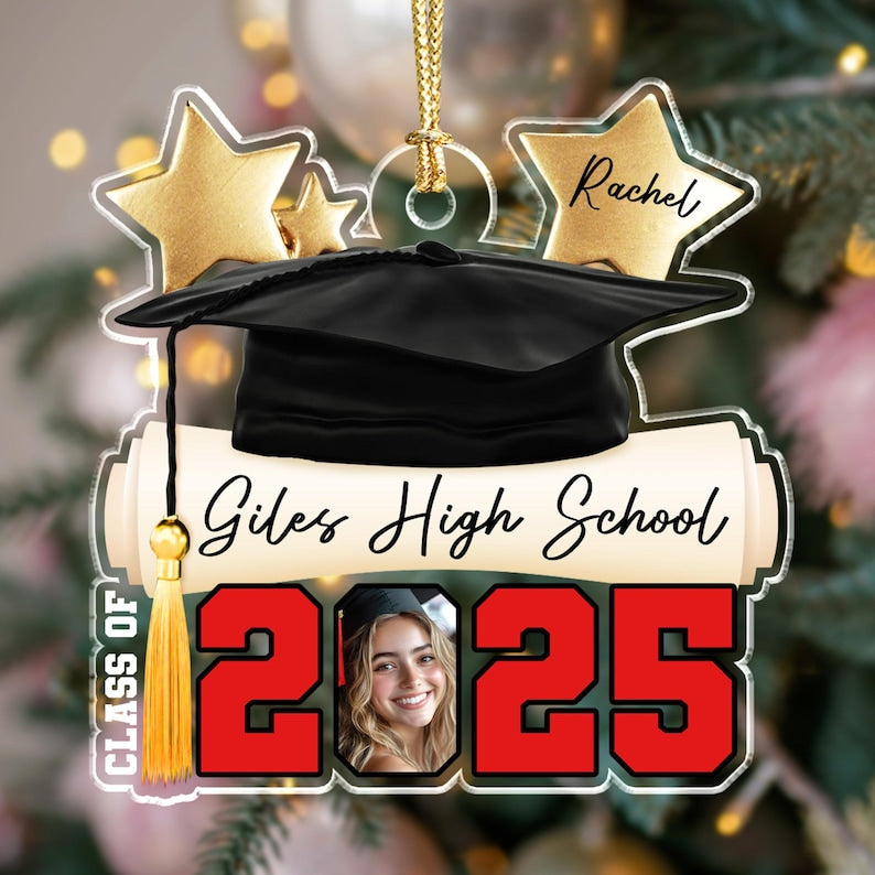 High School Graduation Christmas Ornament: Custom Acrylic Photo Gifts