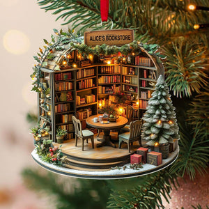 Personalized Bookstore Ornaments, Custom Book Tree Christmas Decor, Gifts for Librarian, Bookworm Decor, Reading Lovers Women Christmas Gift