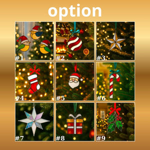 Handmade Stained Glass Christmas Ornaments: Holiday Home Decor Set