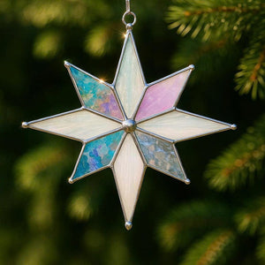 Handmade Stained Glass Christmas Ornaments: Holiday Home Decor Set