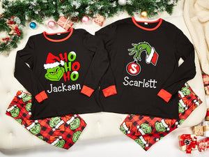 Personalized Grinch Christmas Family Pajamas Set, Holiday Sleepwear for Kids & Adults, Family Matching Holiday Pyjamas Set, Christmas Gifts