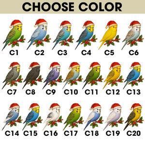 Personalized Budgie Christmas Ornament: Custom Parakeet Holiday Decor