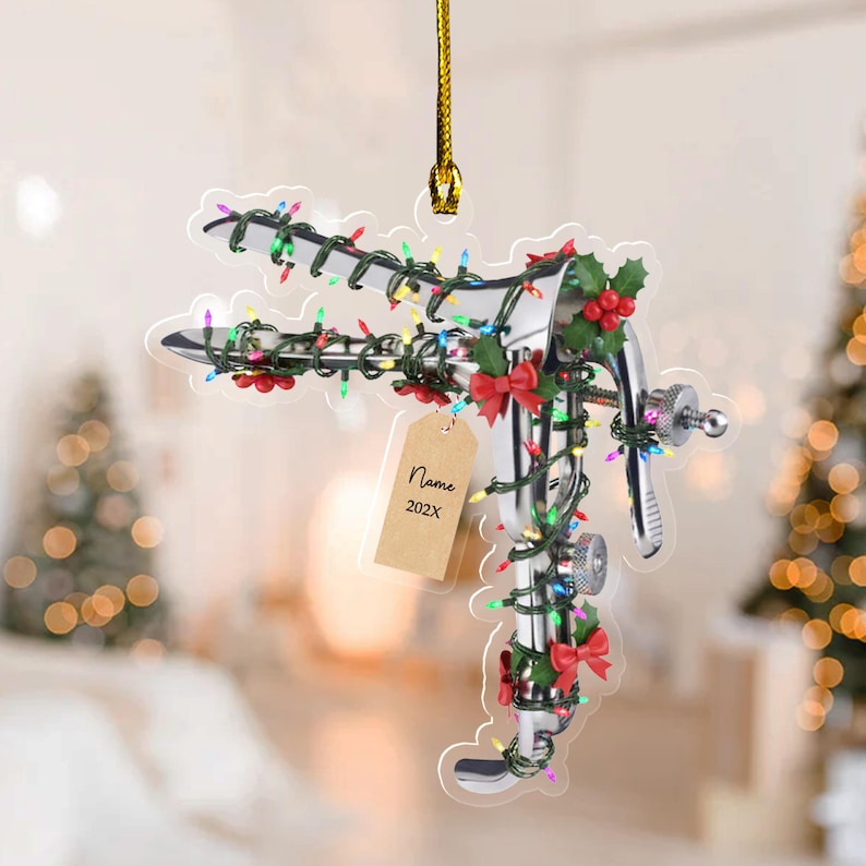 Custom Obgyn Nurse Christmas Ornament, Speculum Reindeer Christmas Ornament, OB-GYN Doctor Holiday, Health Ornament, Nurse Xmas Gift