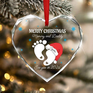 Merry Christmas Mommy and Daddy See You in 2026 Ornament, Pregnancy Ornament, new Baby Christmas Ornament For New Parents, New Parents Gift