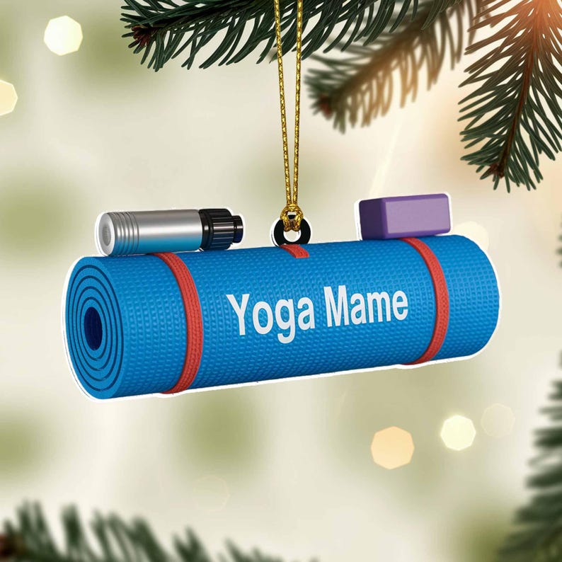 Yoga Mat Ornament 2025 | Personalized Christmas Ornament for Yoga Lovers, Meditation & Fitness Enthusiasts Custom Acrylic Keepsake Gift