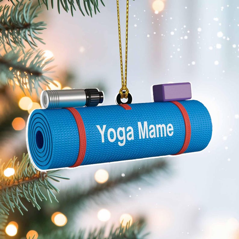 Yoga Mat Ornament 2025 | Personalized Christmas Ornament for Yoga Lovers, Meditation & Fitness Enthusiasts Custom Acrylic Keepsake Gift