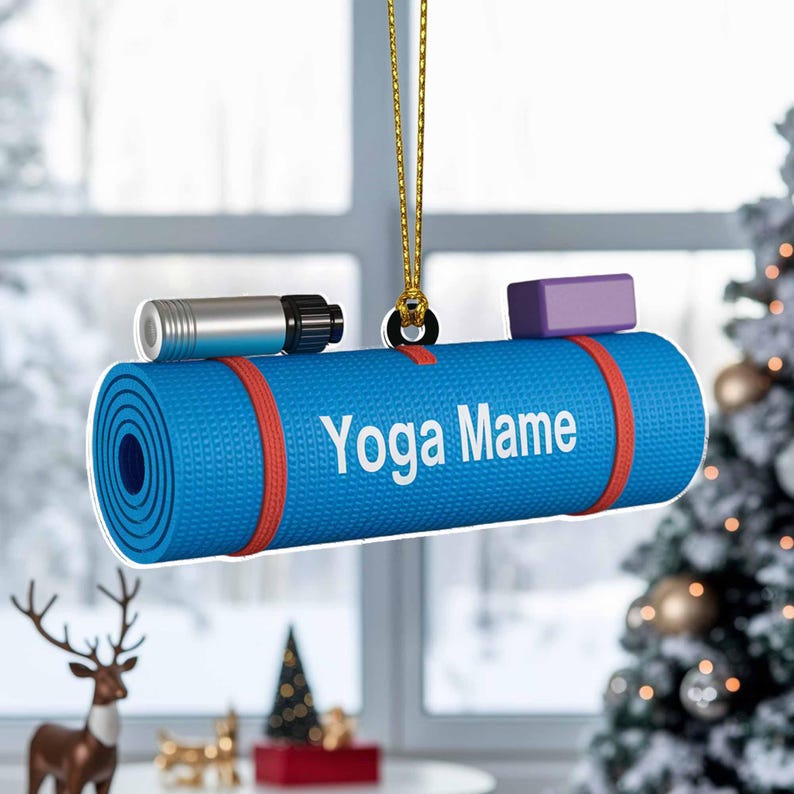 Yoga Mat Ornament 2025 | Personalized Christmas Ornament for Yoga Lovers, Meditation & Fitness Enthusiasts Custom Acrylic Keepsake Gift