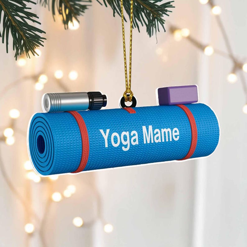 Yoga Mat Ornament 2025 | Personalized Christmas Ornament for Yoga Lovers, Meditation & Fitness Enthusiasts Custom Acrylic Keepsake Gift